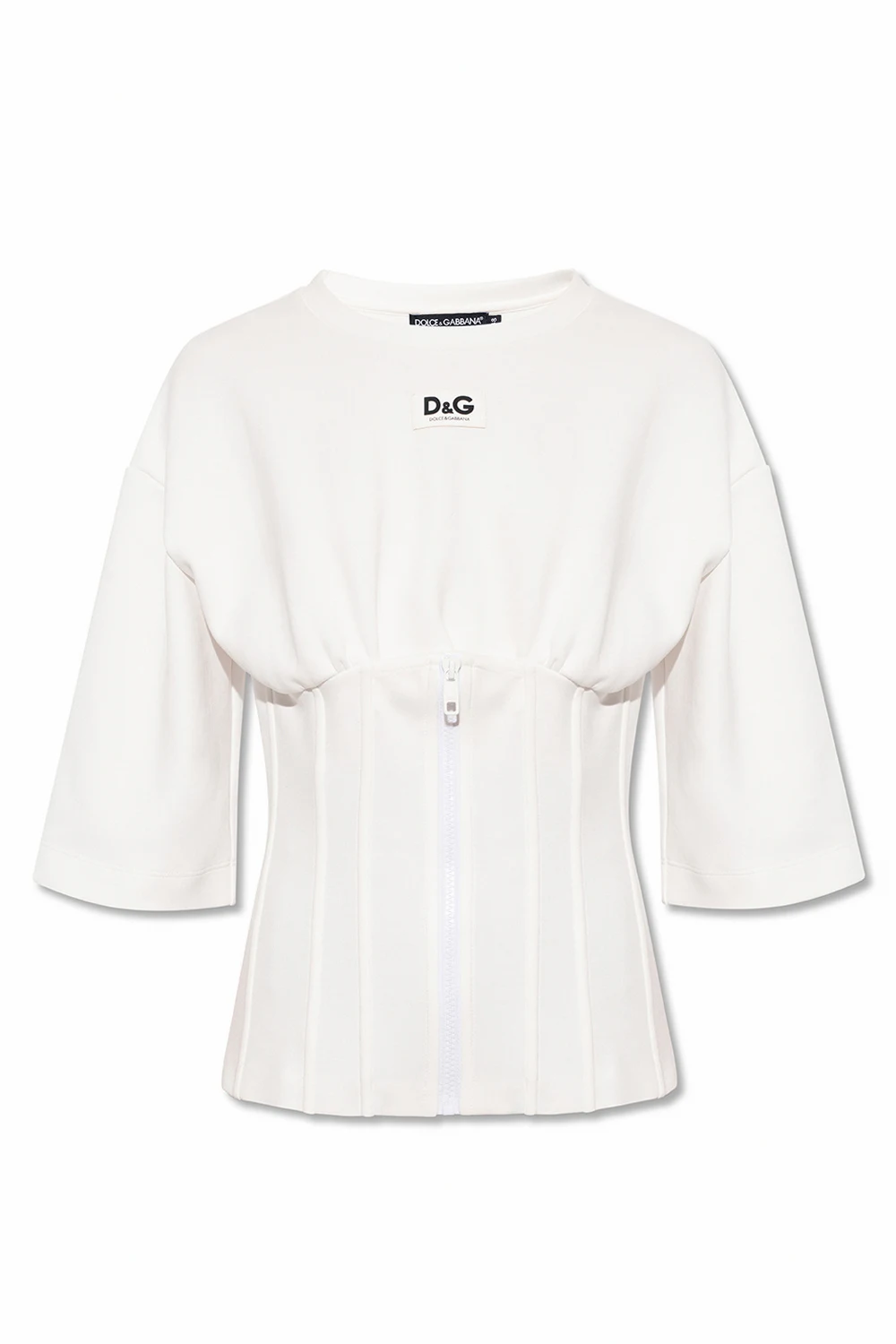 WHITE T-shirt with bustier details
