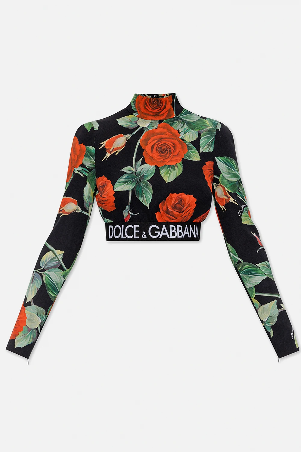 BLACK High neck crop top