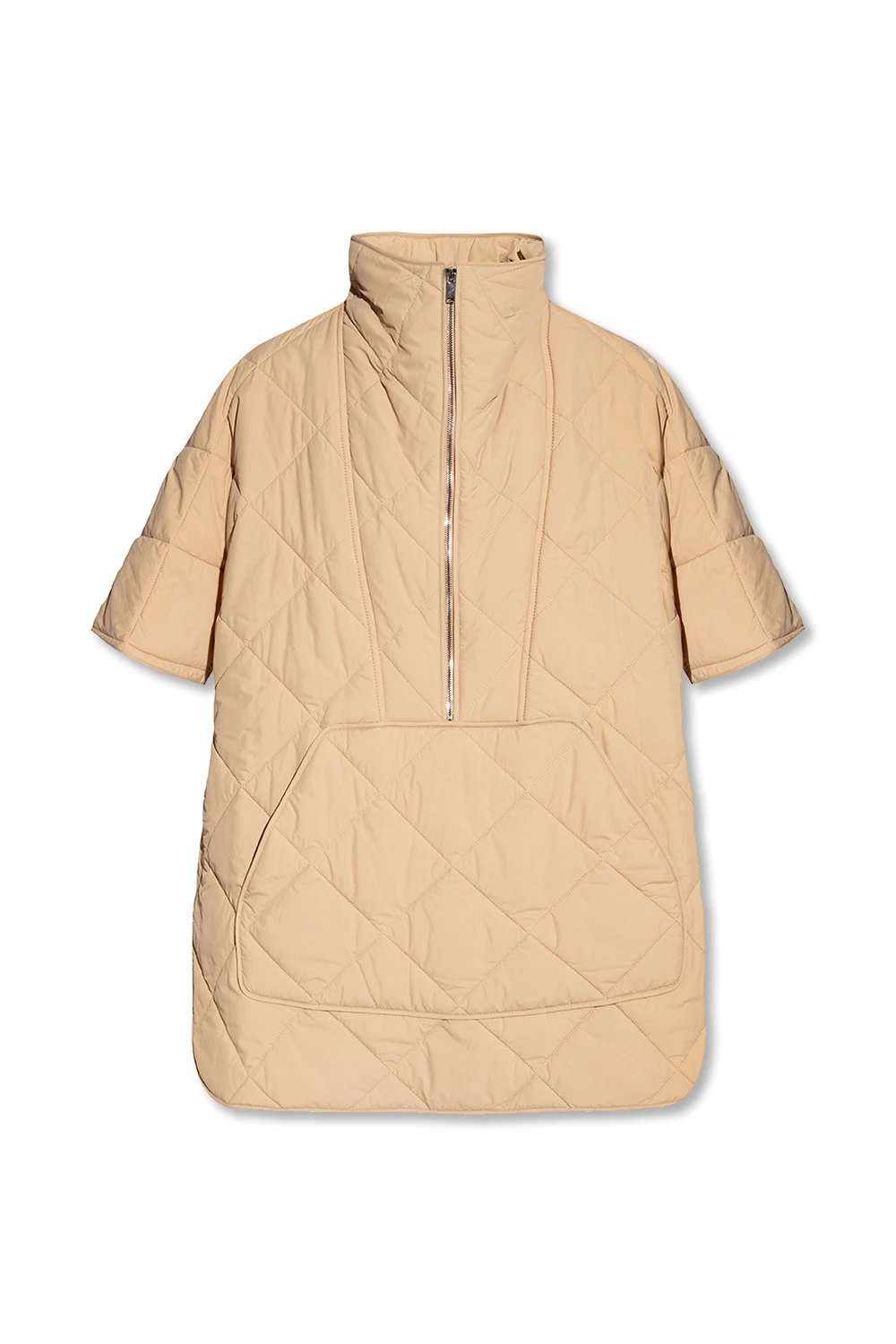 beige Quilted poncho