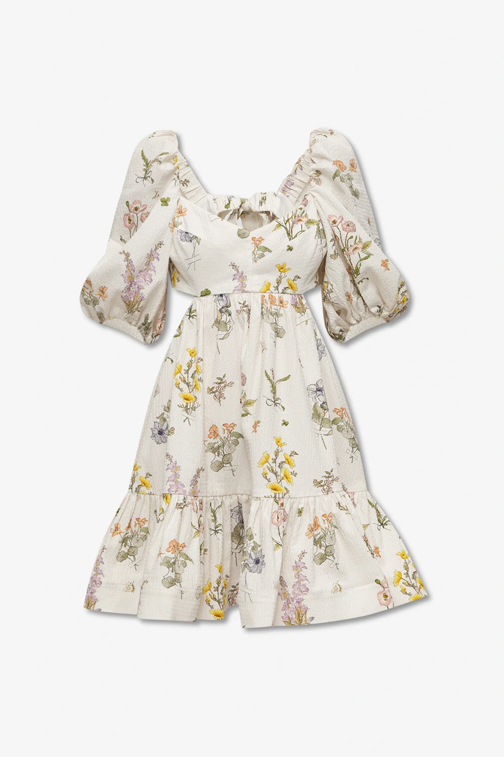 Dress with puff sleeves