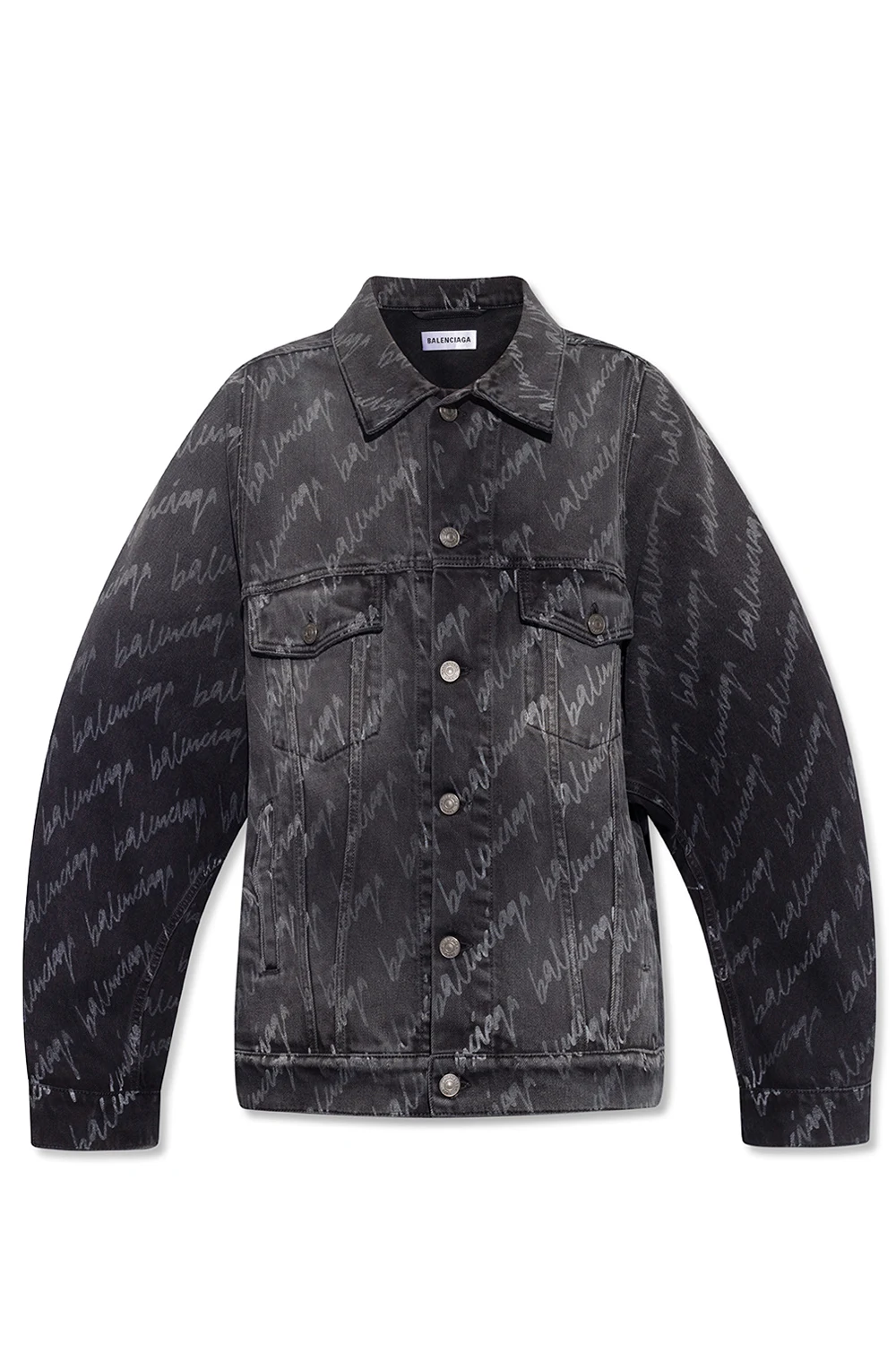 Denim jacket with wide sleeves
