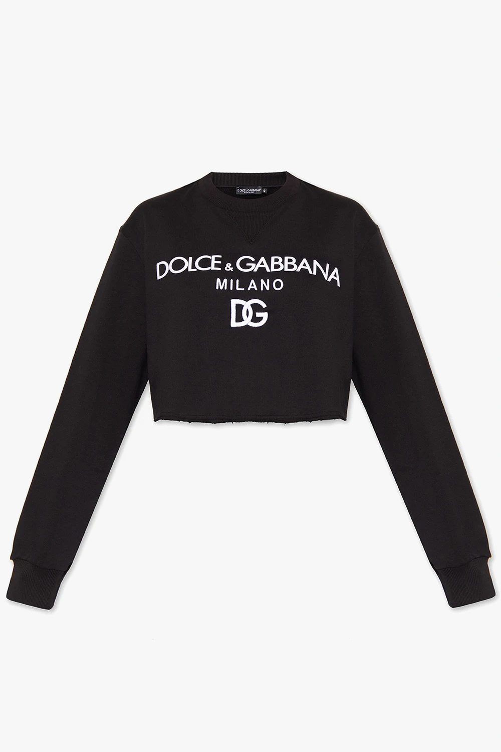 BLACK Cropped sweatshirt with logo