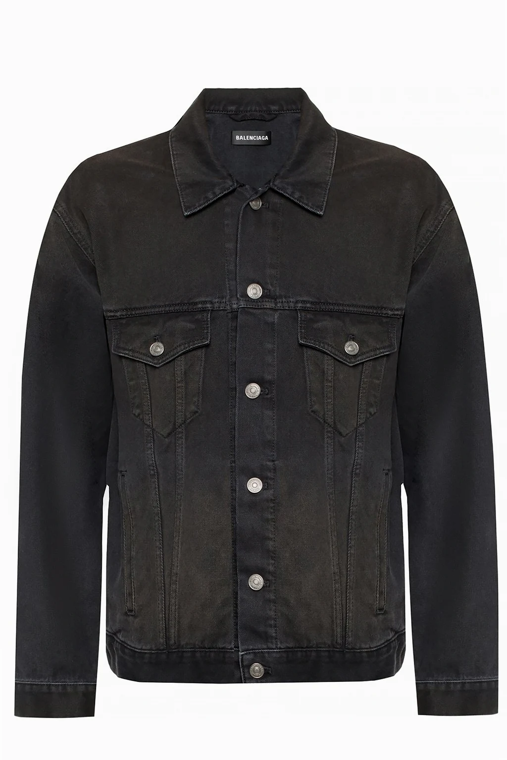 BLACK Logo-embroidered denim jacket