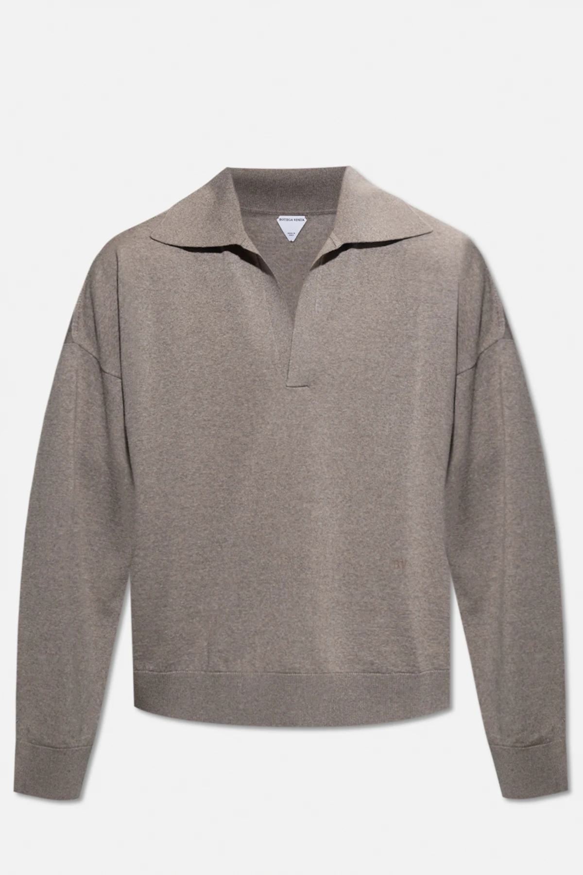 GREY Wool polo sweater