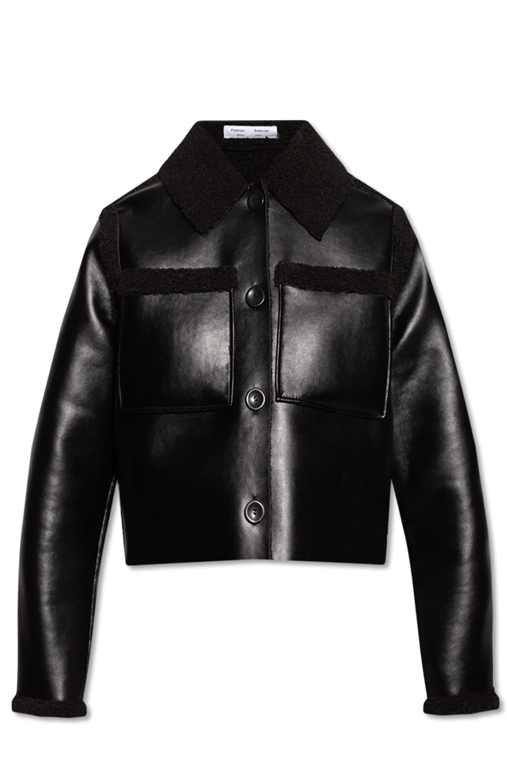 Cropped jacket in vegan leather