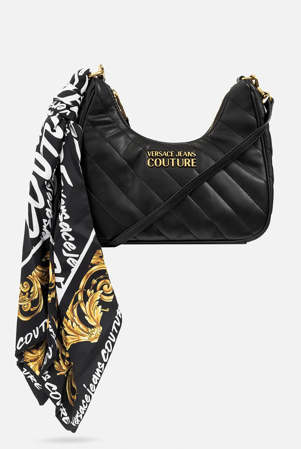 BLACK Quilted hobo bag