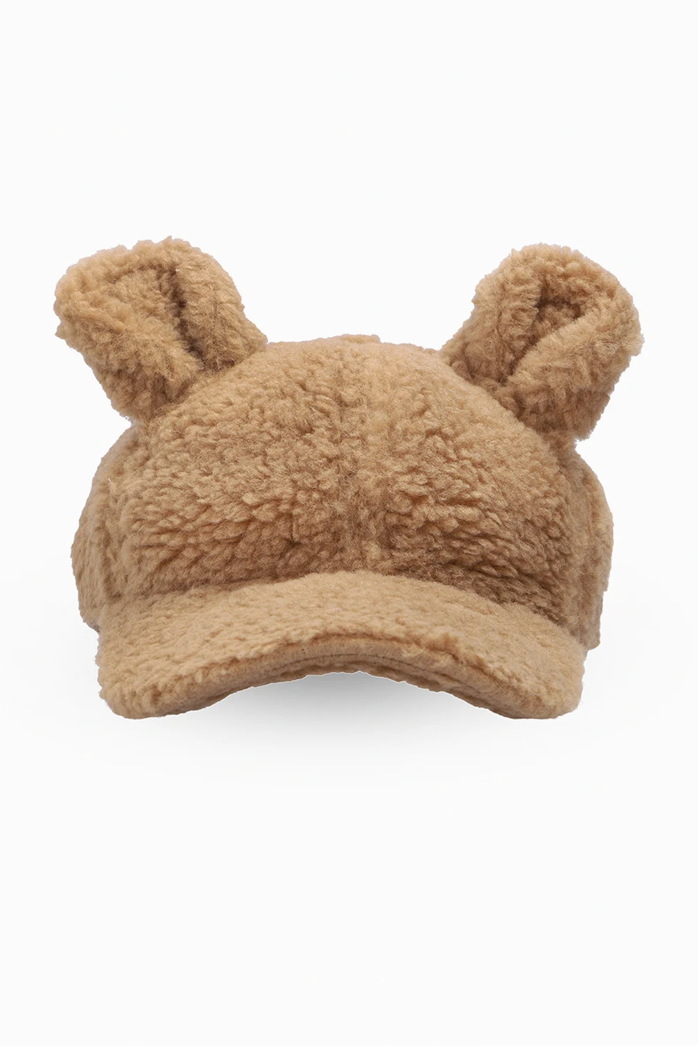 BROWN Faux fur baseball cap