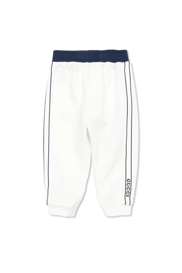 WHITE Sweatpants with logo