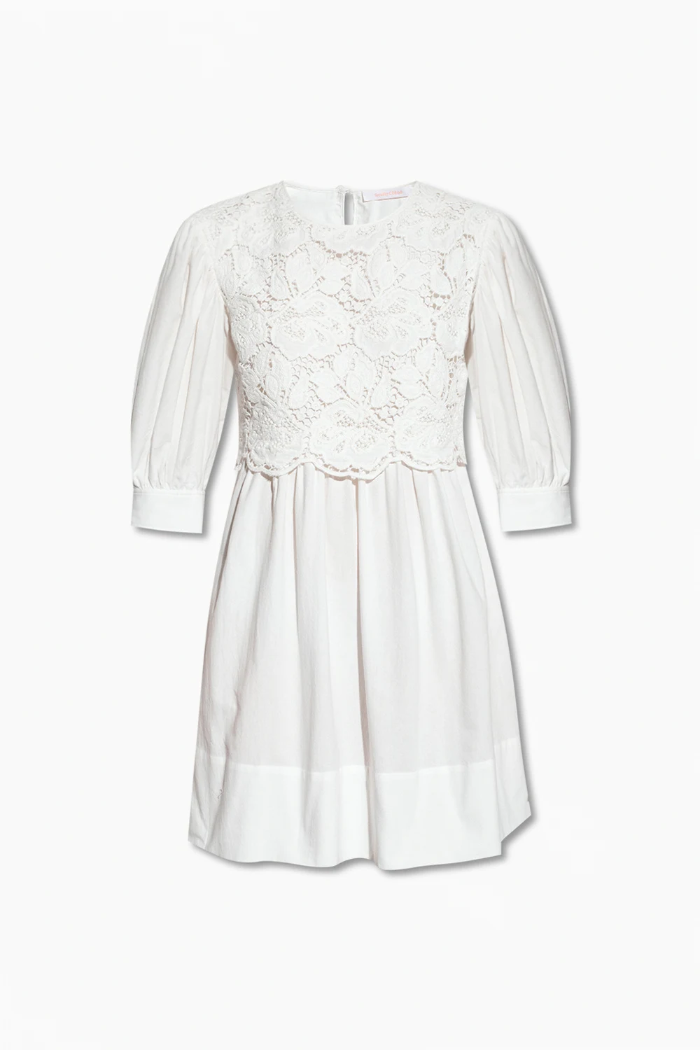 Dress with lace trims