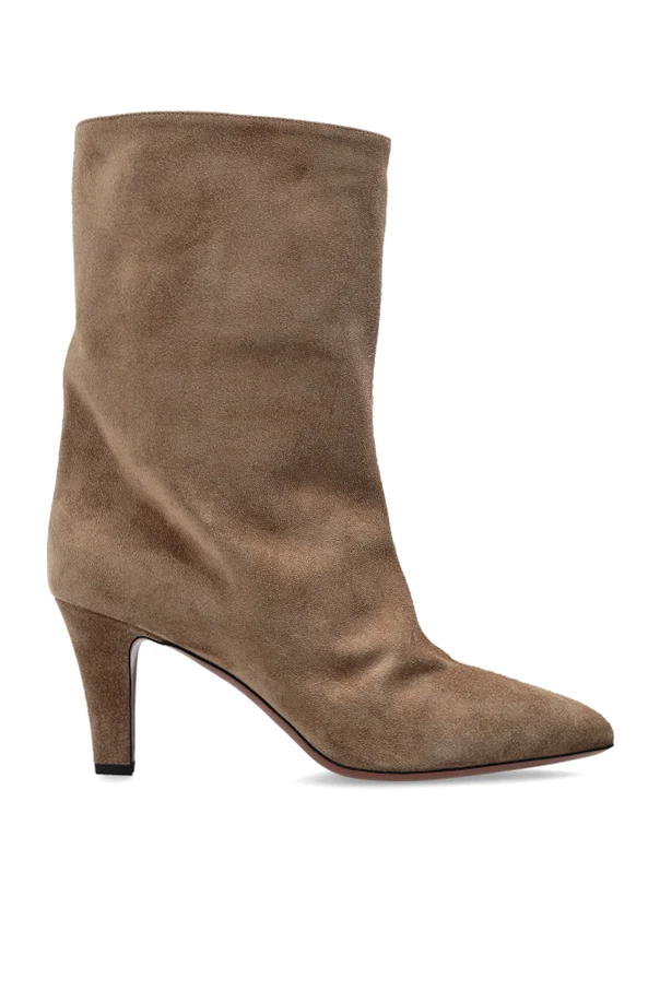 beige ‘Elsa’ heeled ankle boots