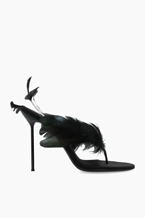 CZARNY Klapki na obcasie ‘Lidia’