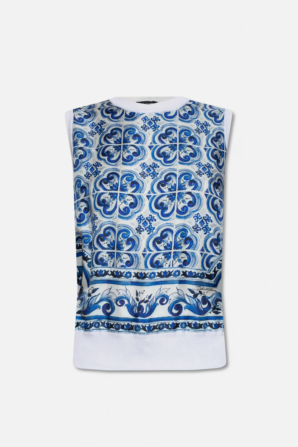 BLUE Silk sleeveless top