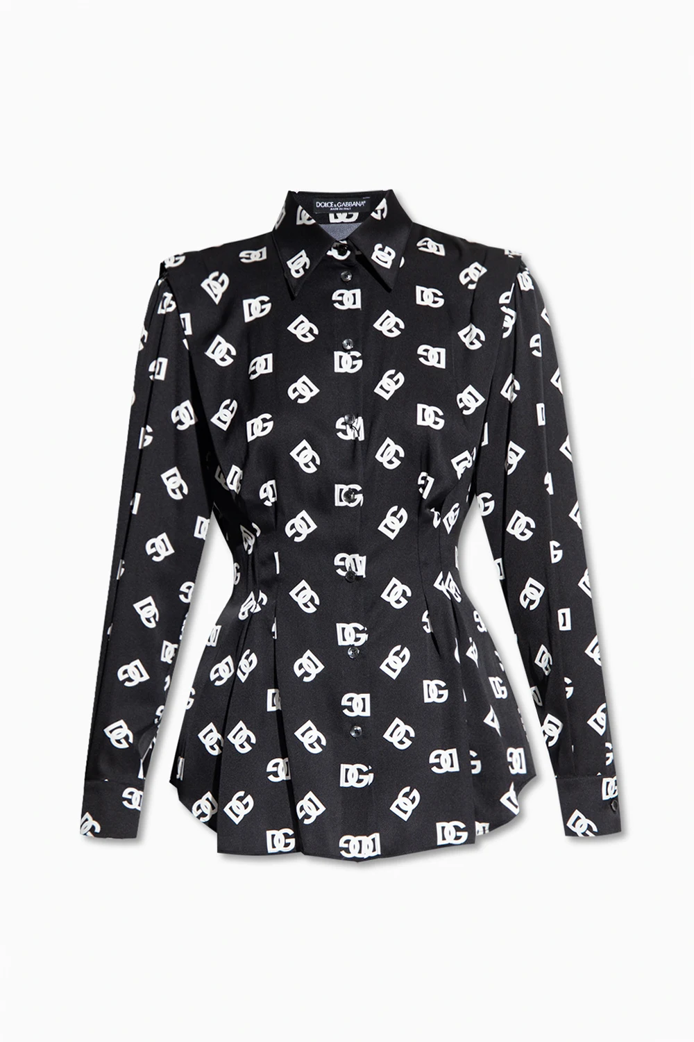 BLACK Silk shirt with monogram
