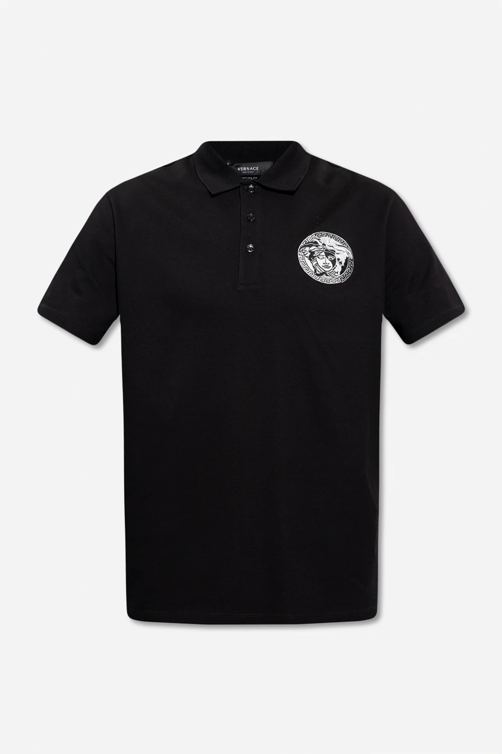 BLACK Polo shirt with Medusa head