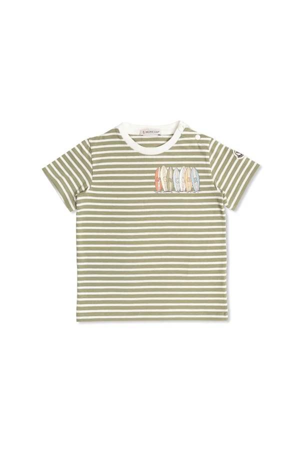 ZIELONY T-shirt ze wzorem w pasy