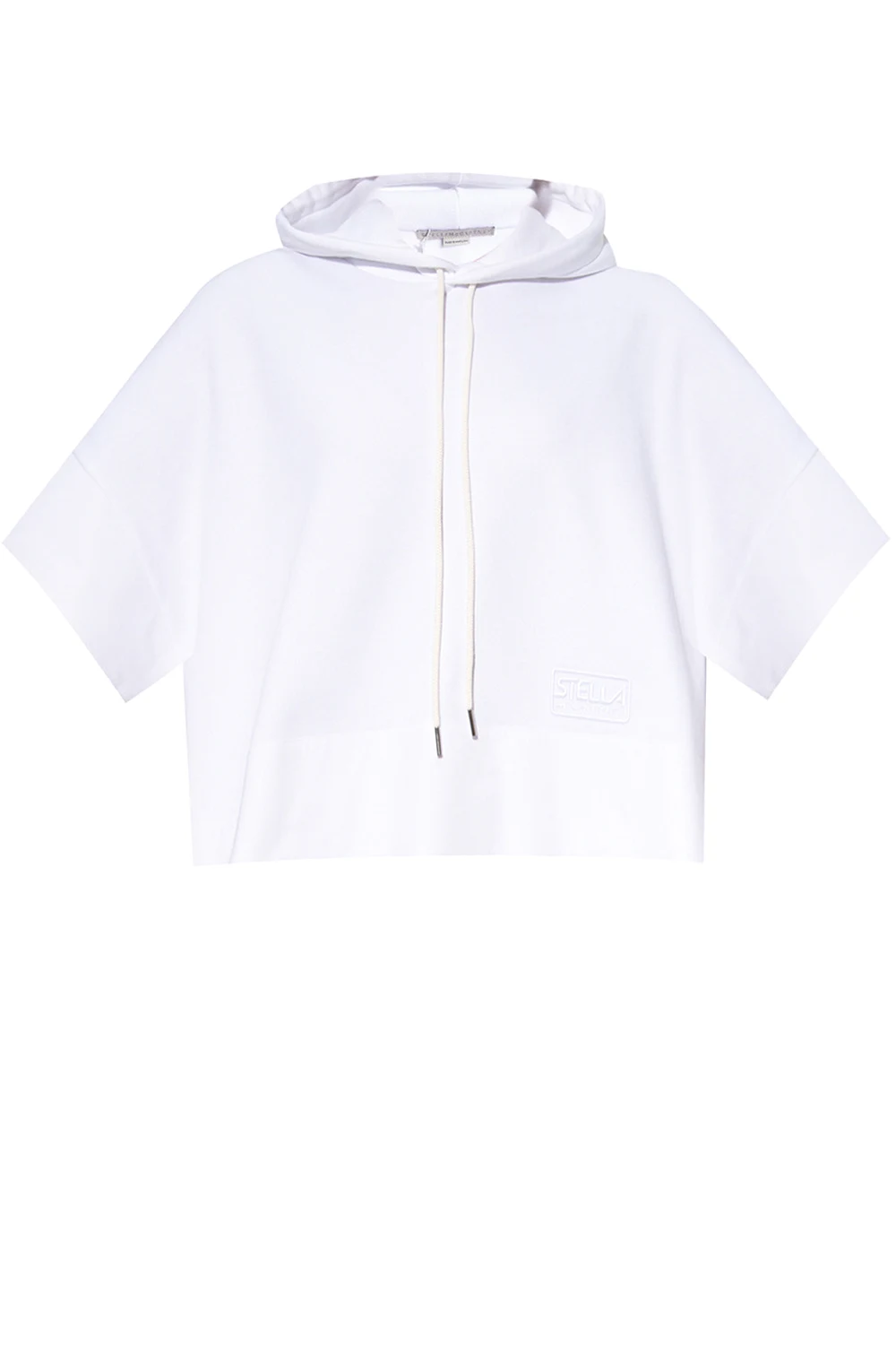 WHITE Logo-embroidered hoodie
