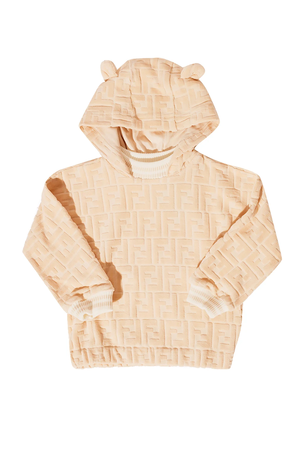 beige Logo-embroidered hoodie