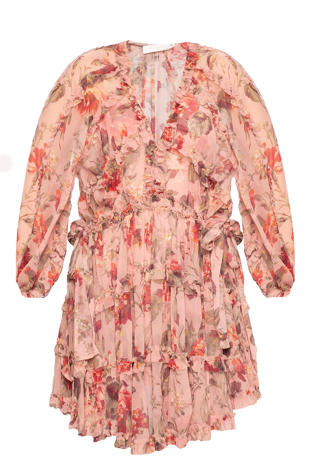 Silk dress with long sleeves