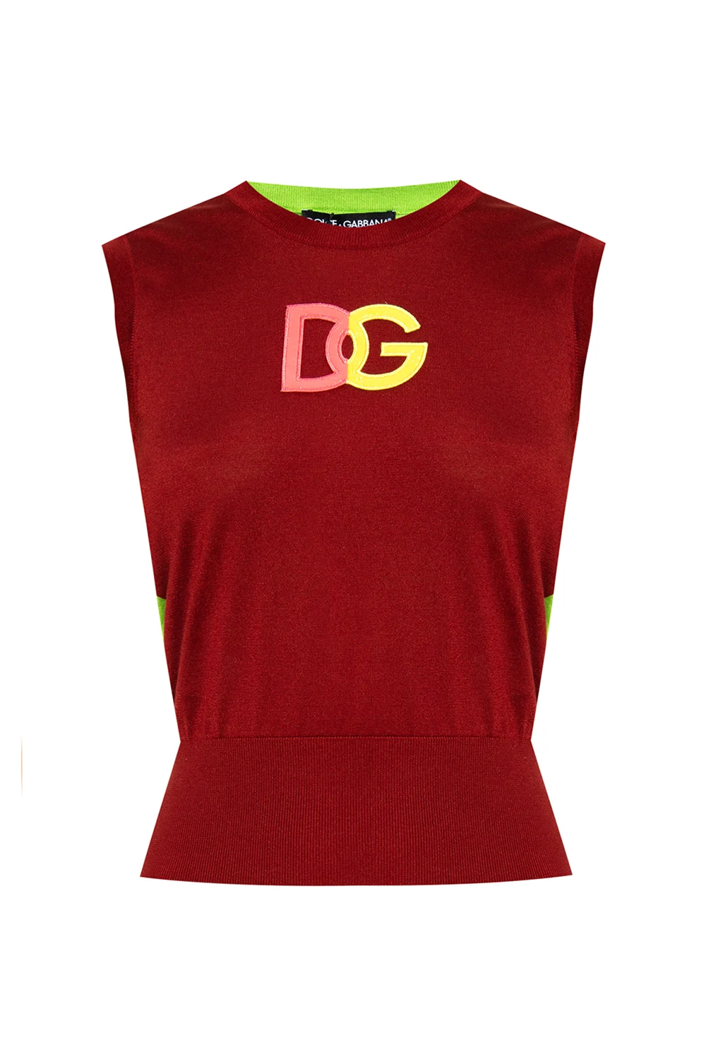 BURGUNDY Sleeveless top with logo