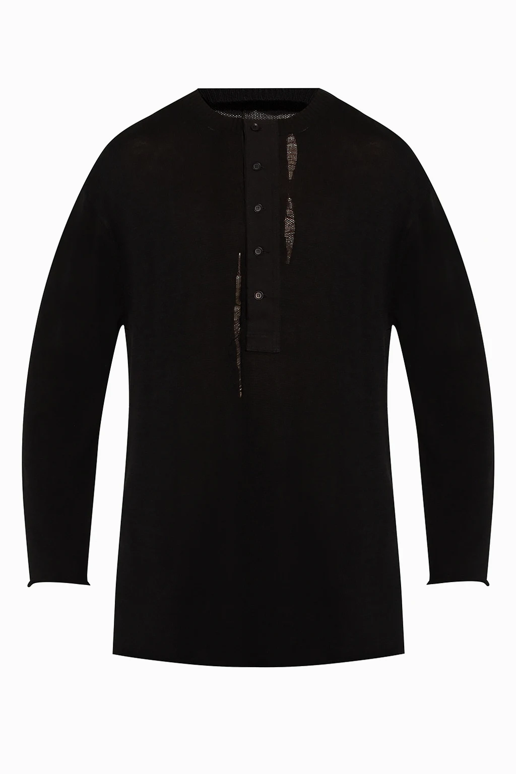 Sweater with raw edge