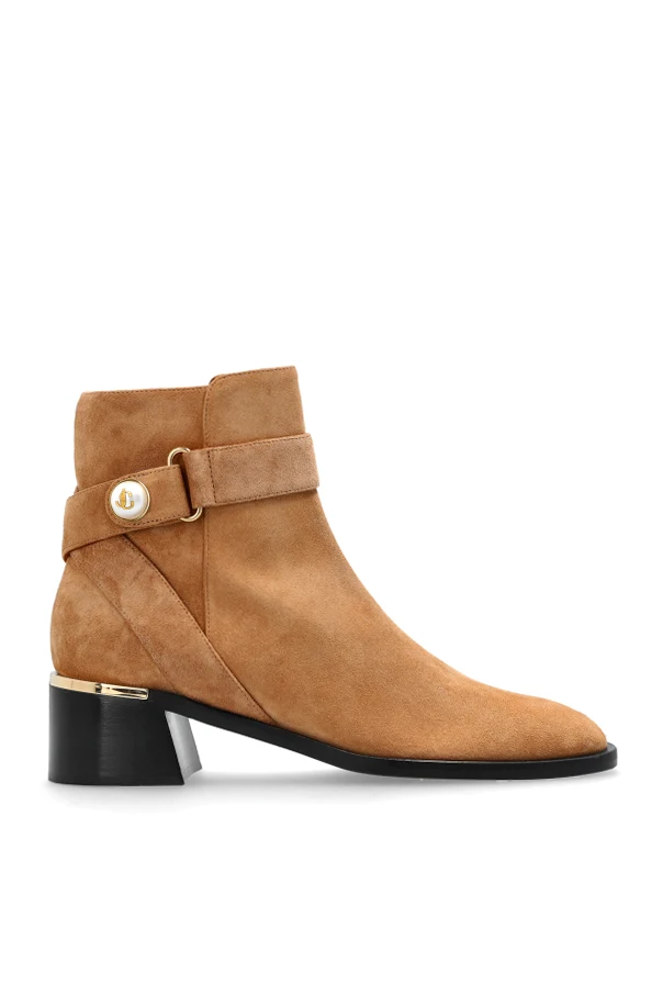 beige Heeled ankle boots `Noor`