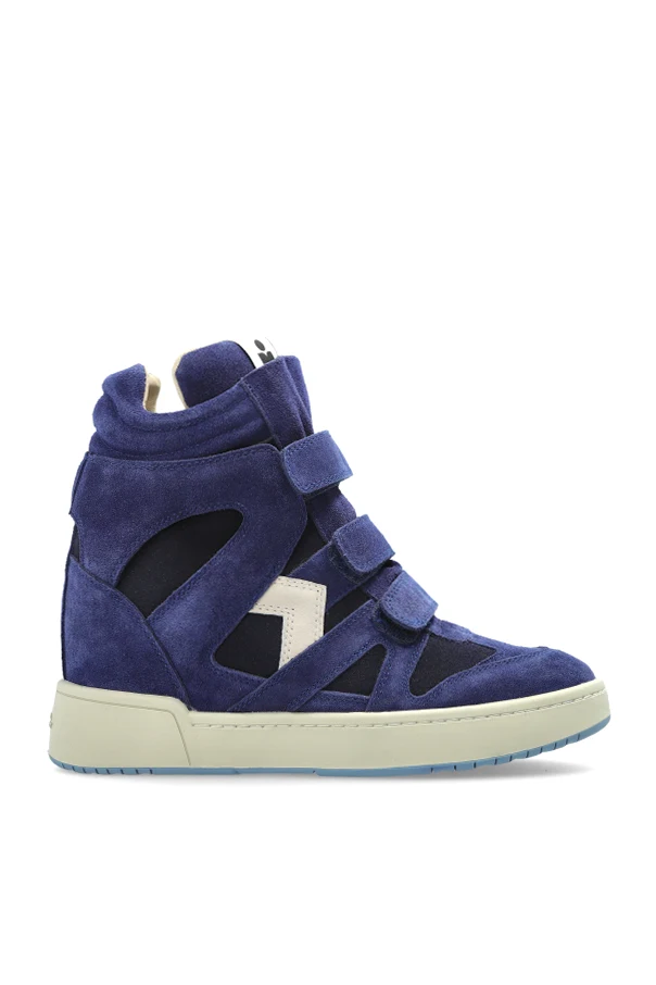 GRANATOWY Buty `IM3` na koturnie