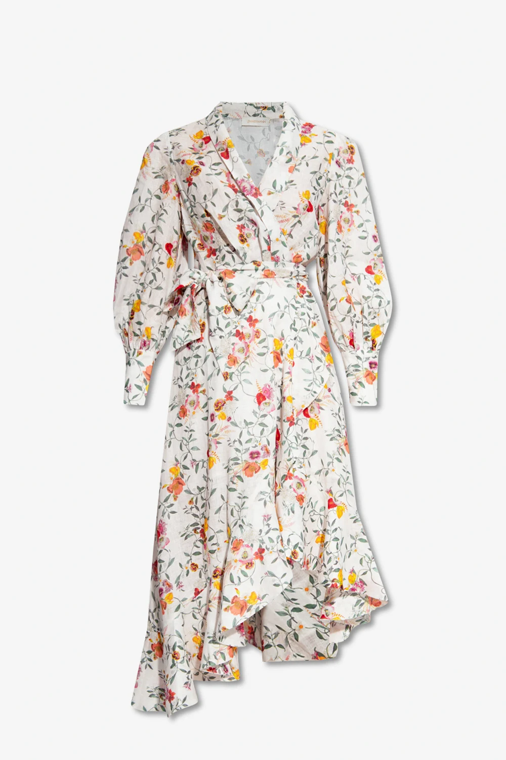 Wrap dress with floral motif