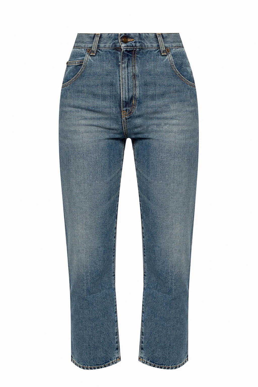 High-waisted jeans