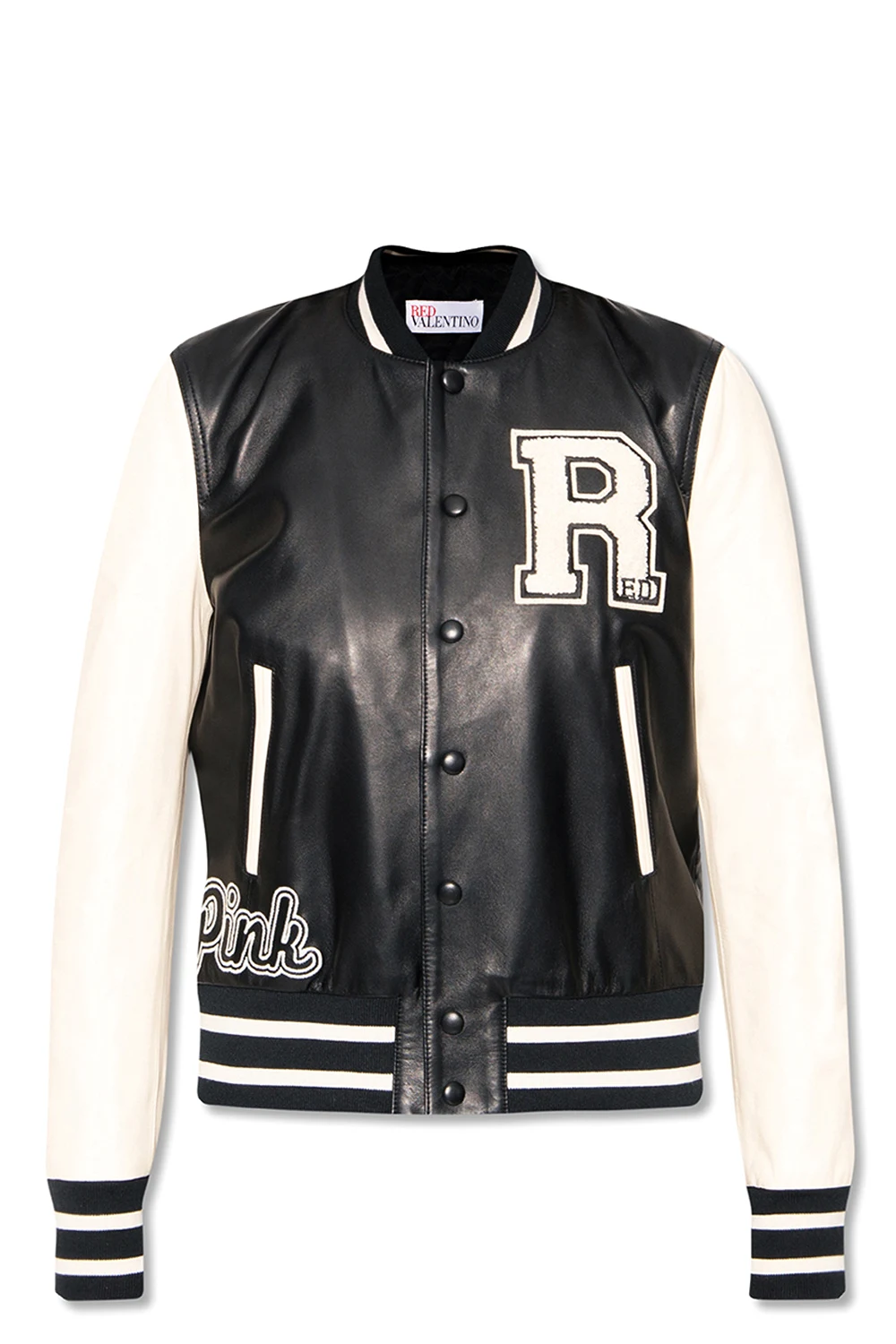 Padded leather jacket