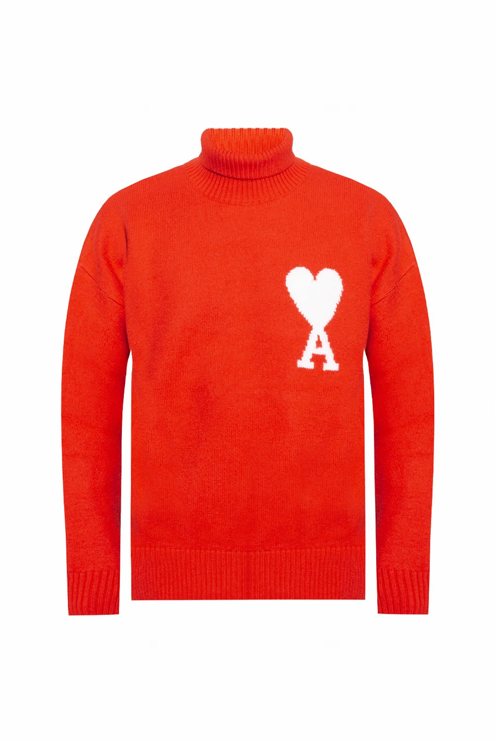 RED Wool turtleneck sweater