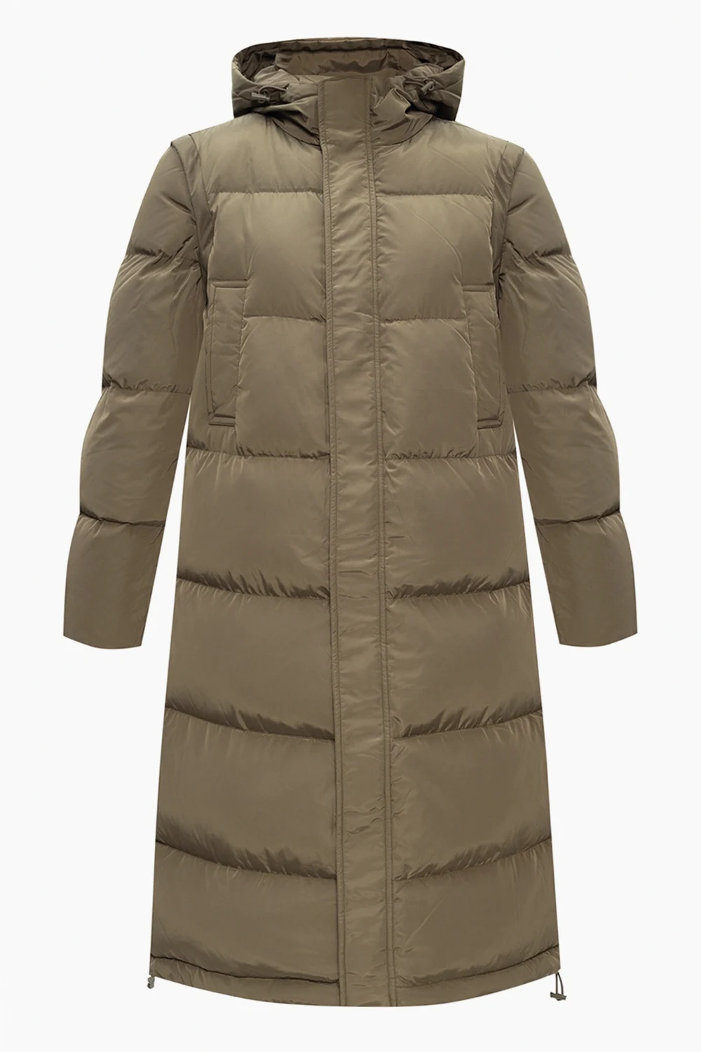 Quilted coat with detachable sleeves