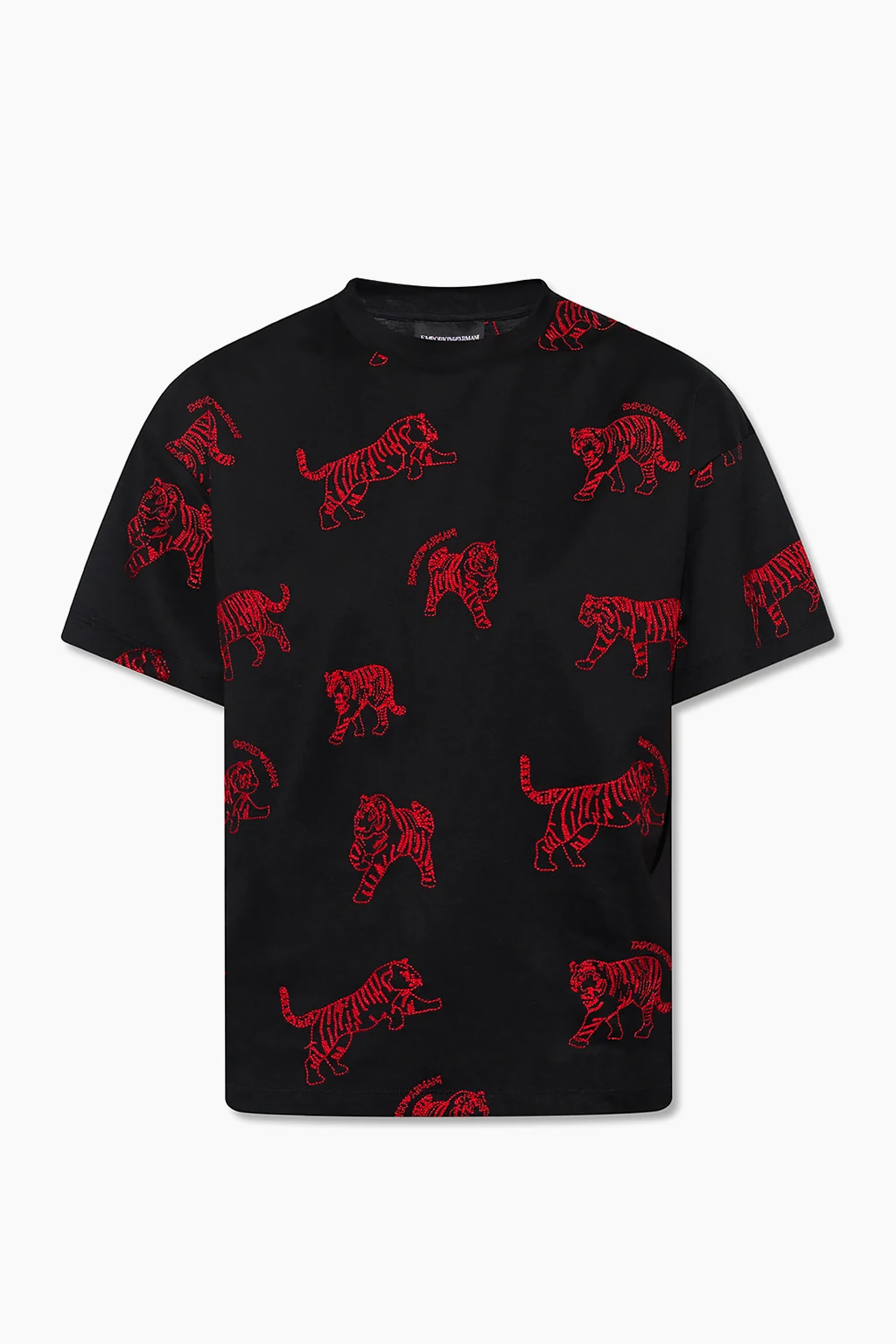BLACK T-shirt with animal motif