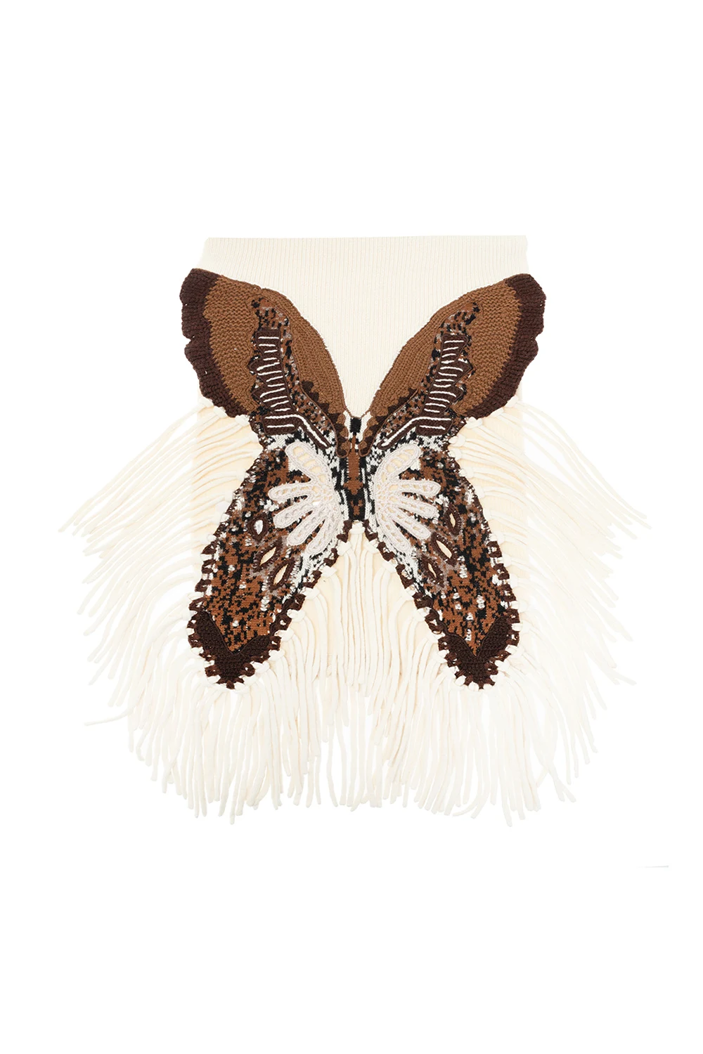WHITE Butterfly motif scarf