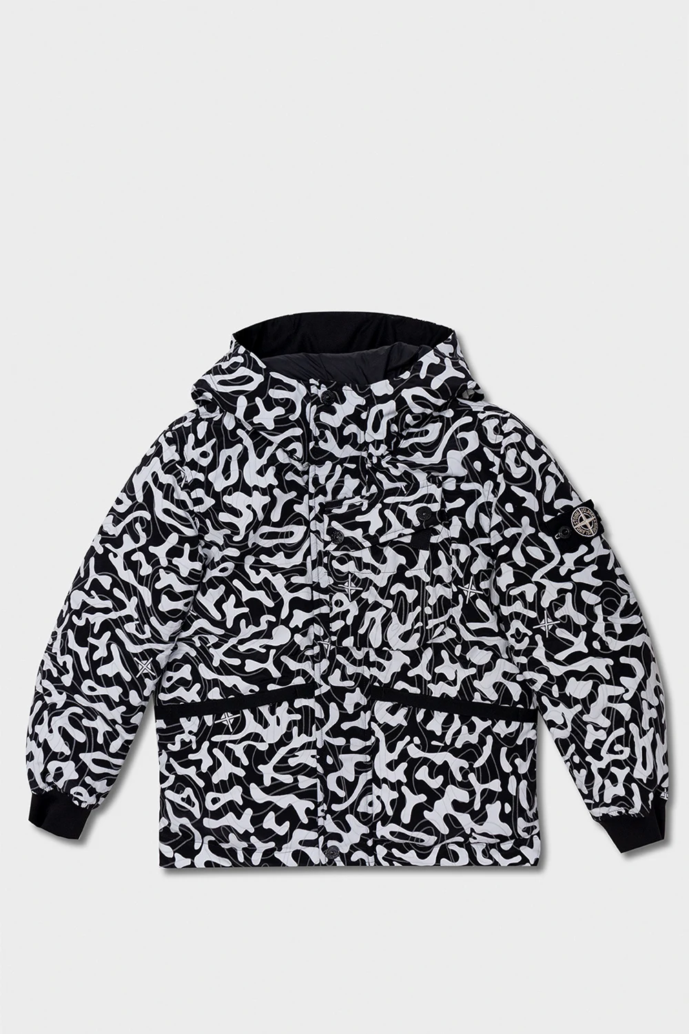 BLACK Hooded down jacket