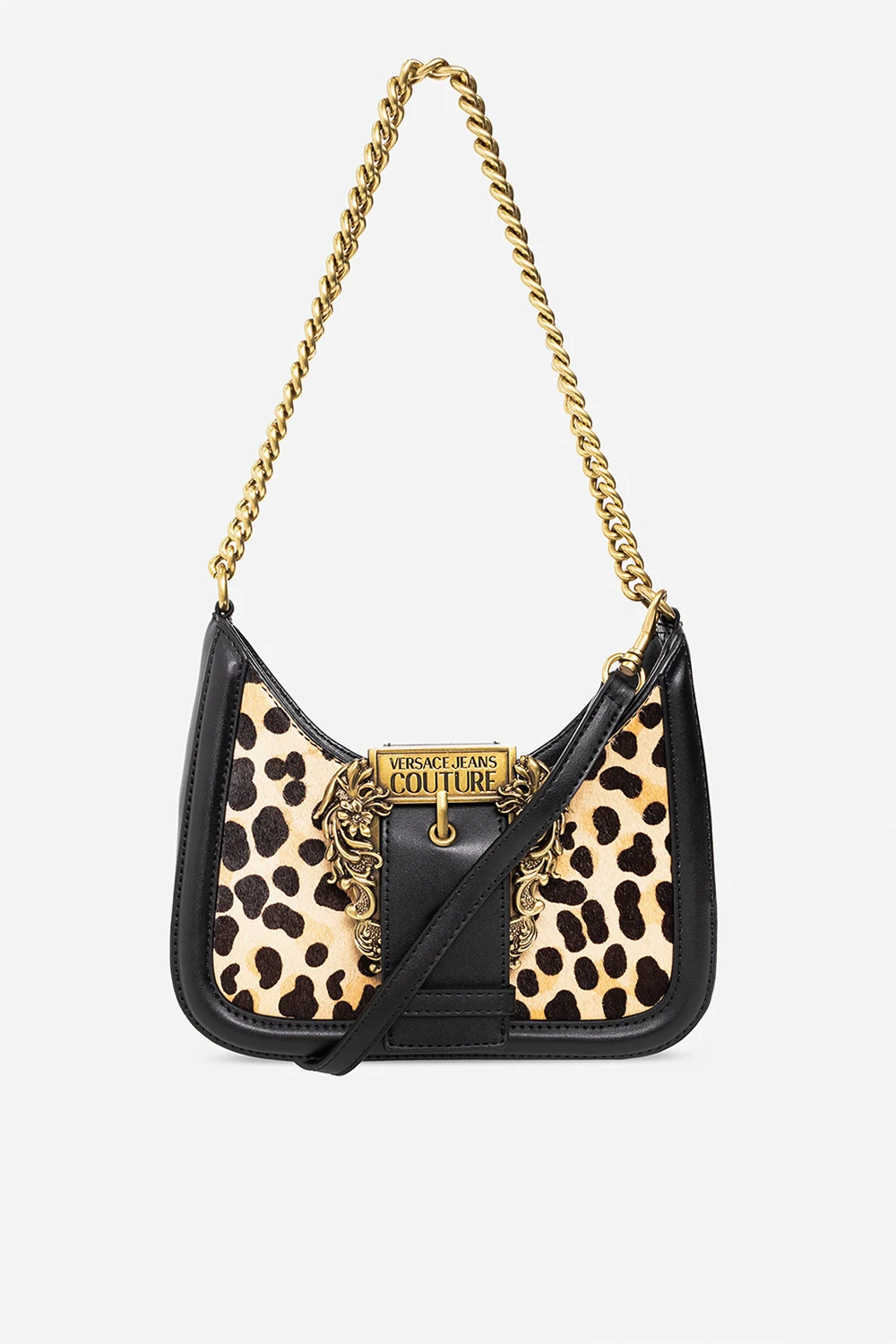 beige Shoulder bag with animal pattern