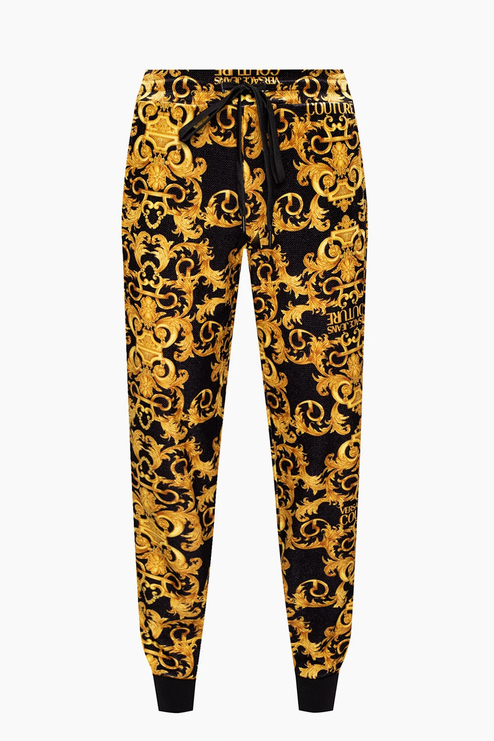 YELLOW  Trousers with Baroque print