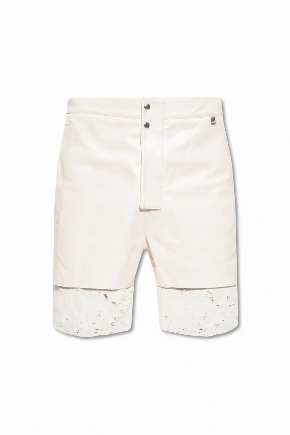 cream Leather shorts