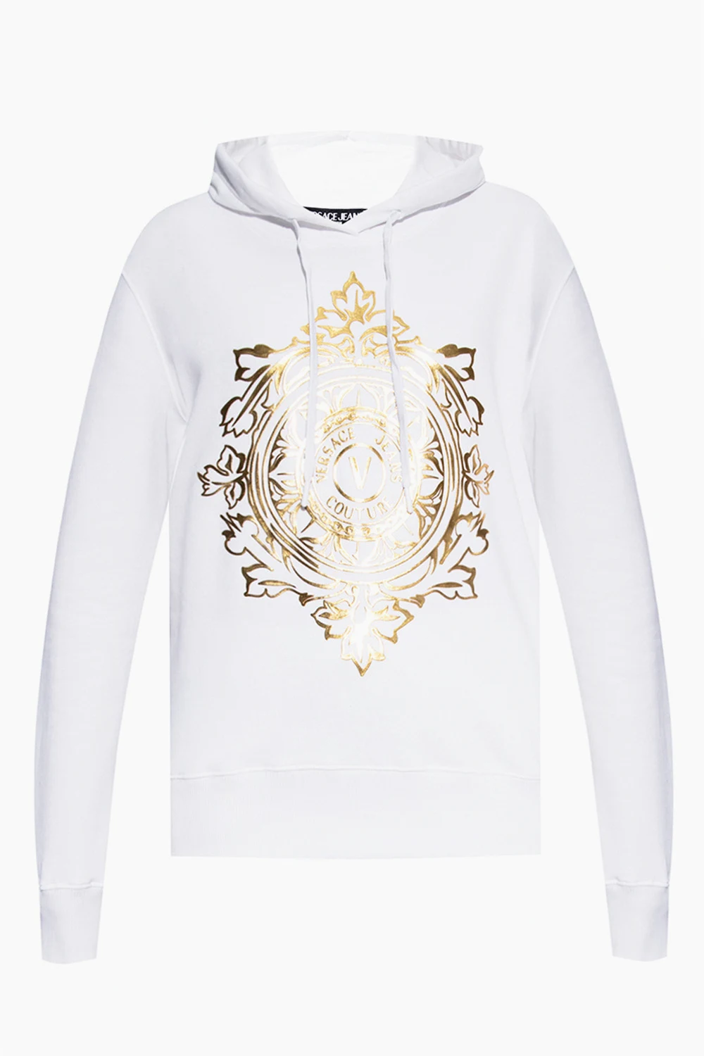 WHITE Logo-printed hoodie