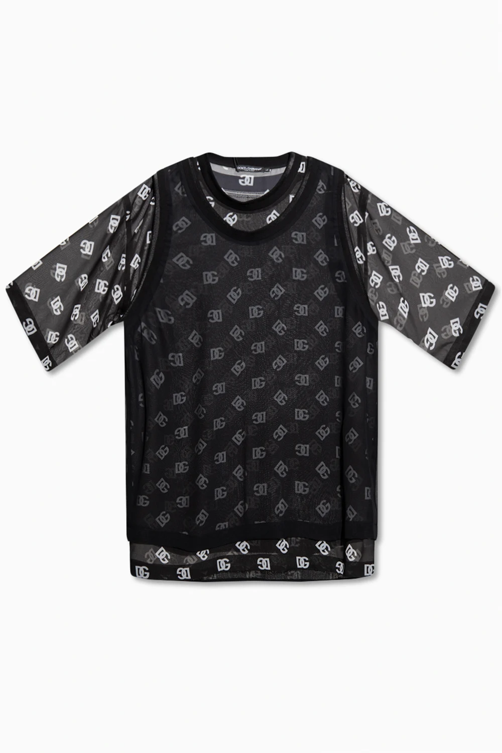 BLACK Two-layered T-shirt