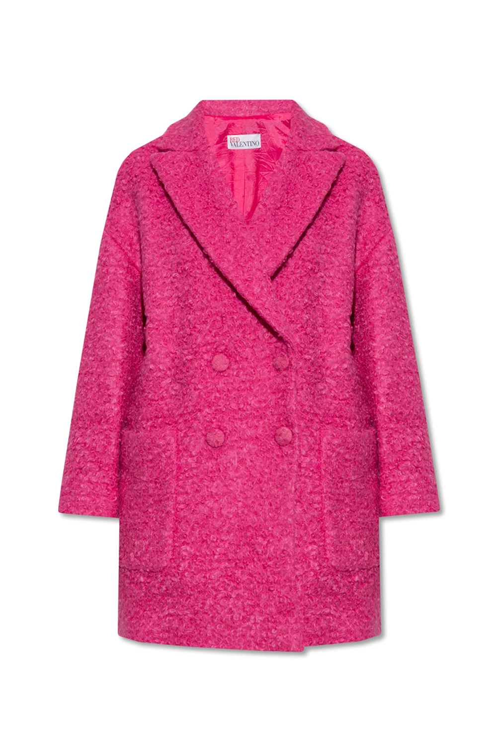 Double-breasted bouclé coat
