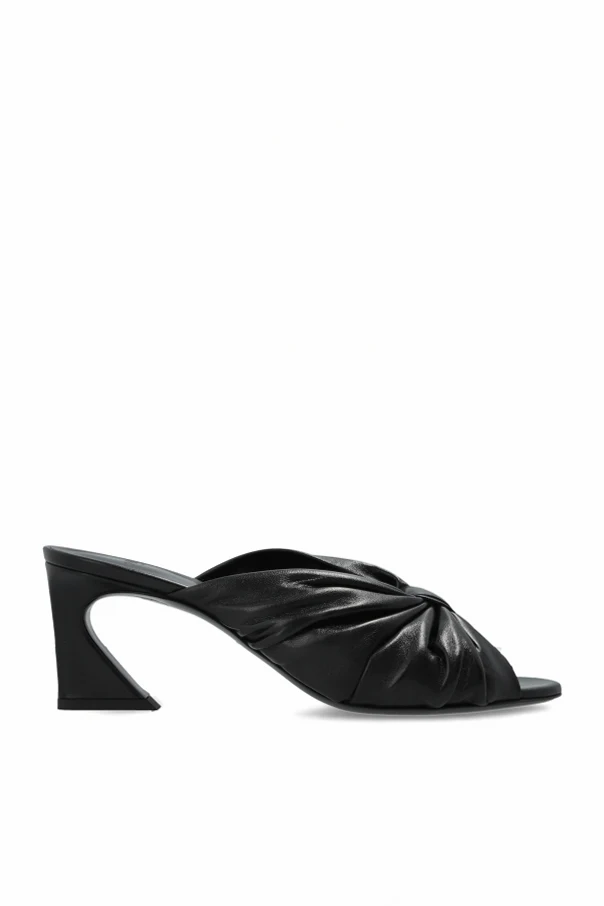 CZARNY Klapki na obcasie ‘Lucida’