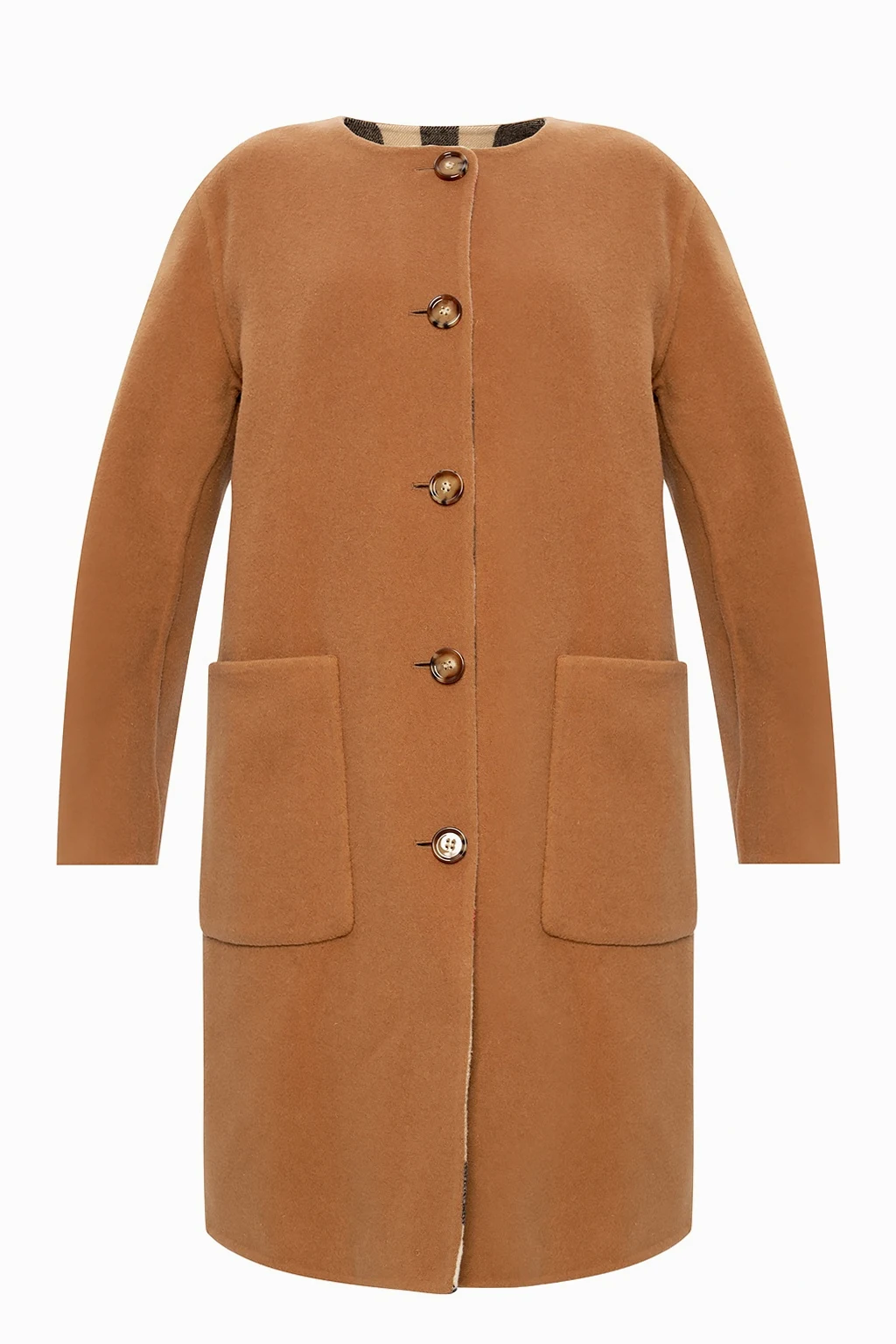 Reversible checked coat