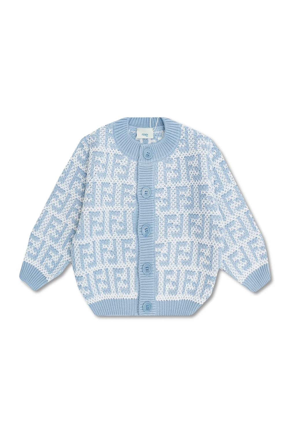 light blue Cardigan with monogram