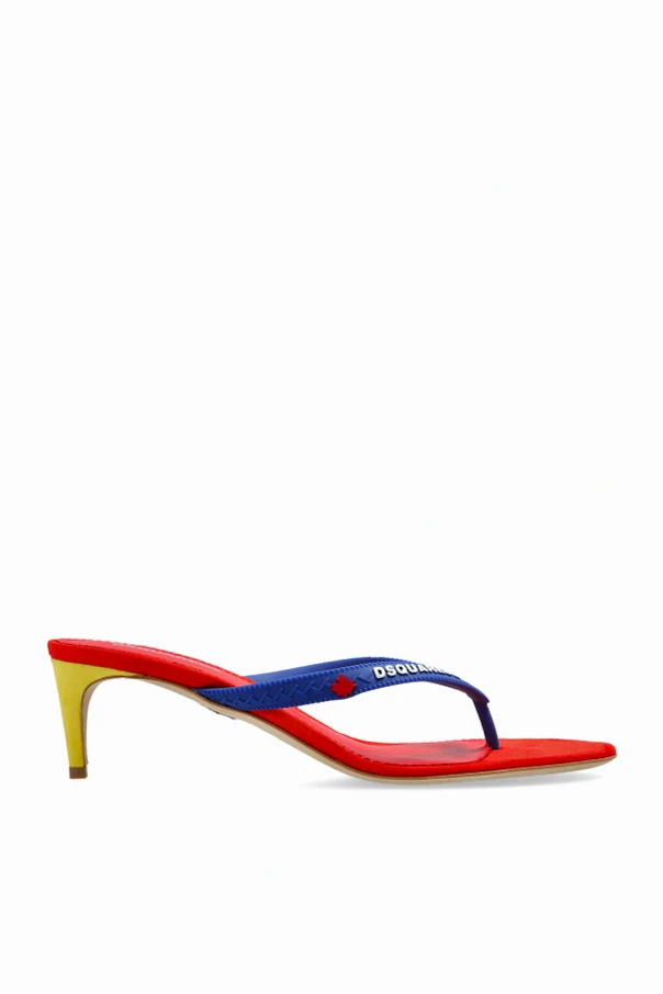 MULTIKOLOR Klapki na obcasie z logo