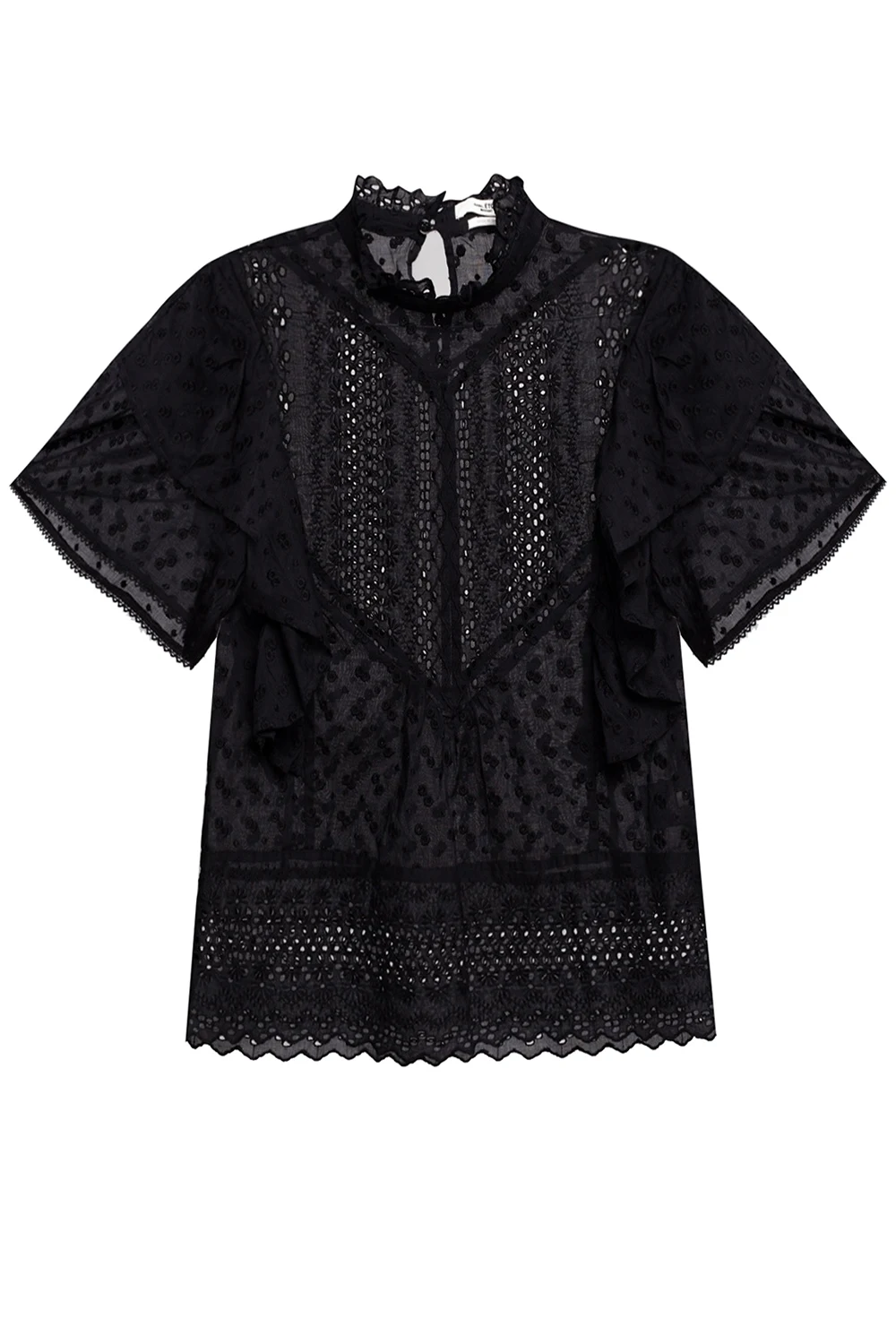 Short-sleeved openwork top