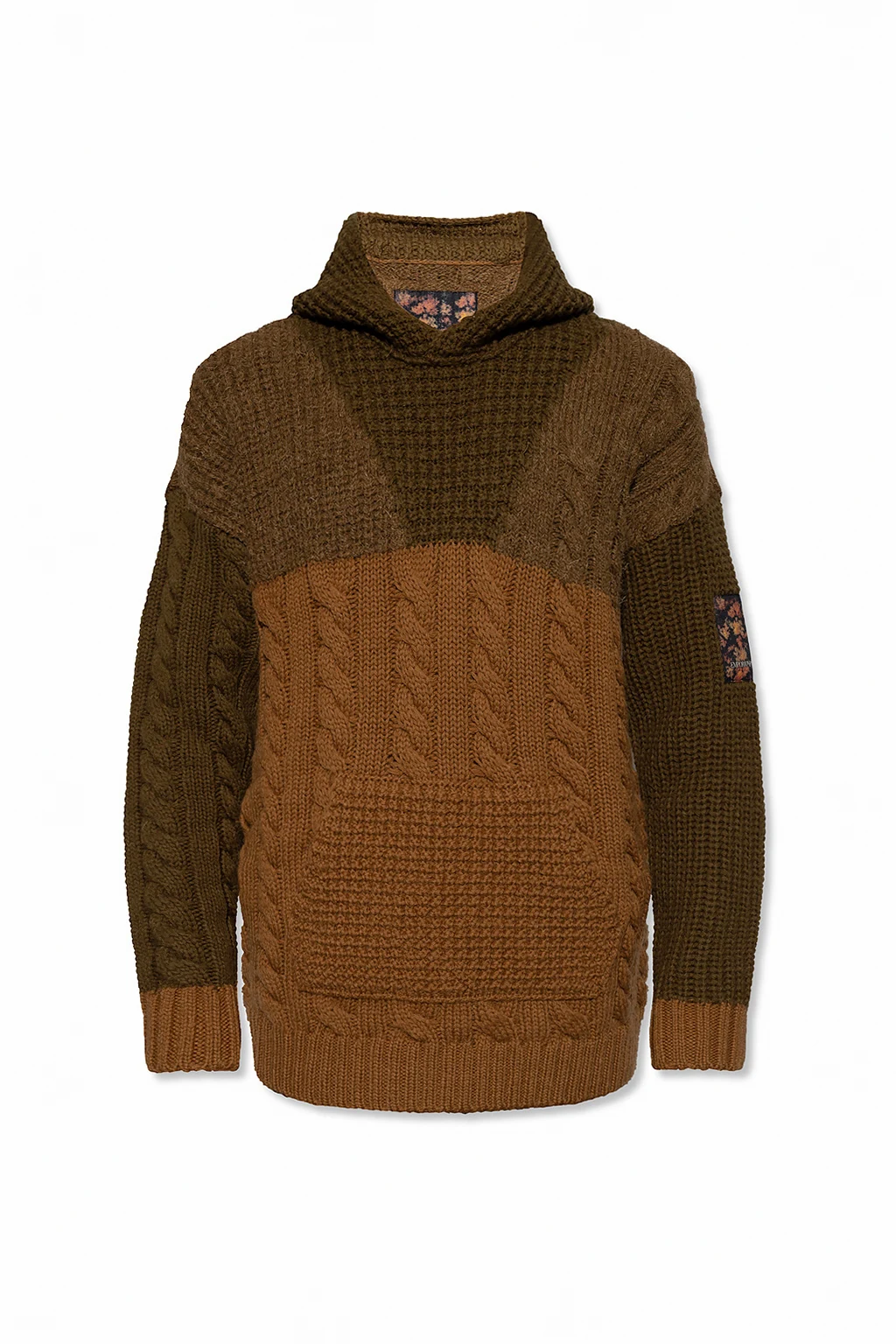 BROWN Wool hooded sweater