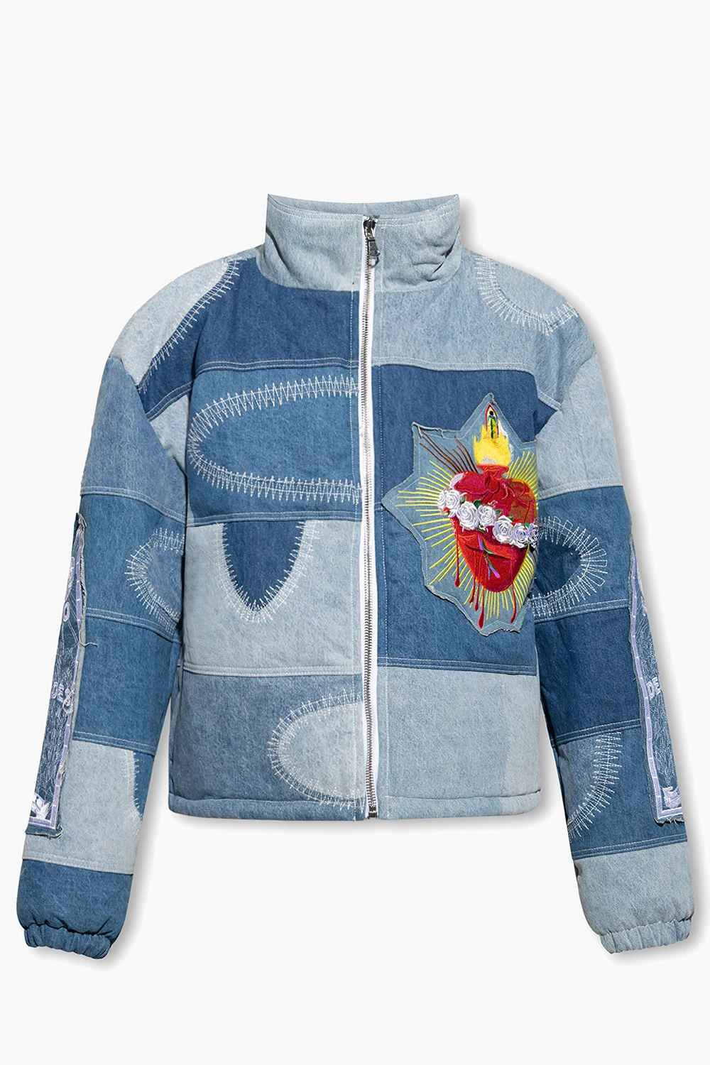 BLUE Padded denim jacket