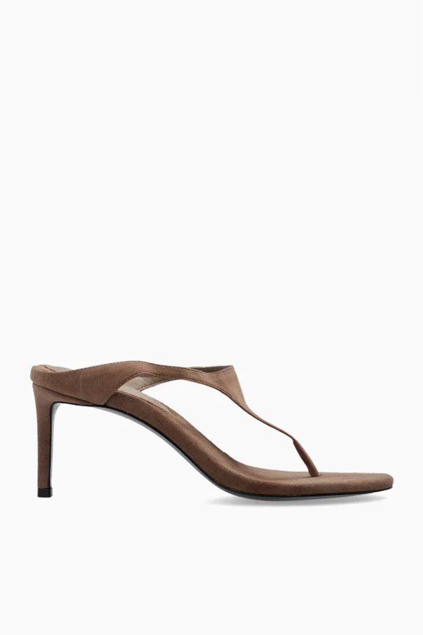 BROWN Suede heeled mules "Laurel"