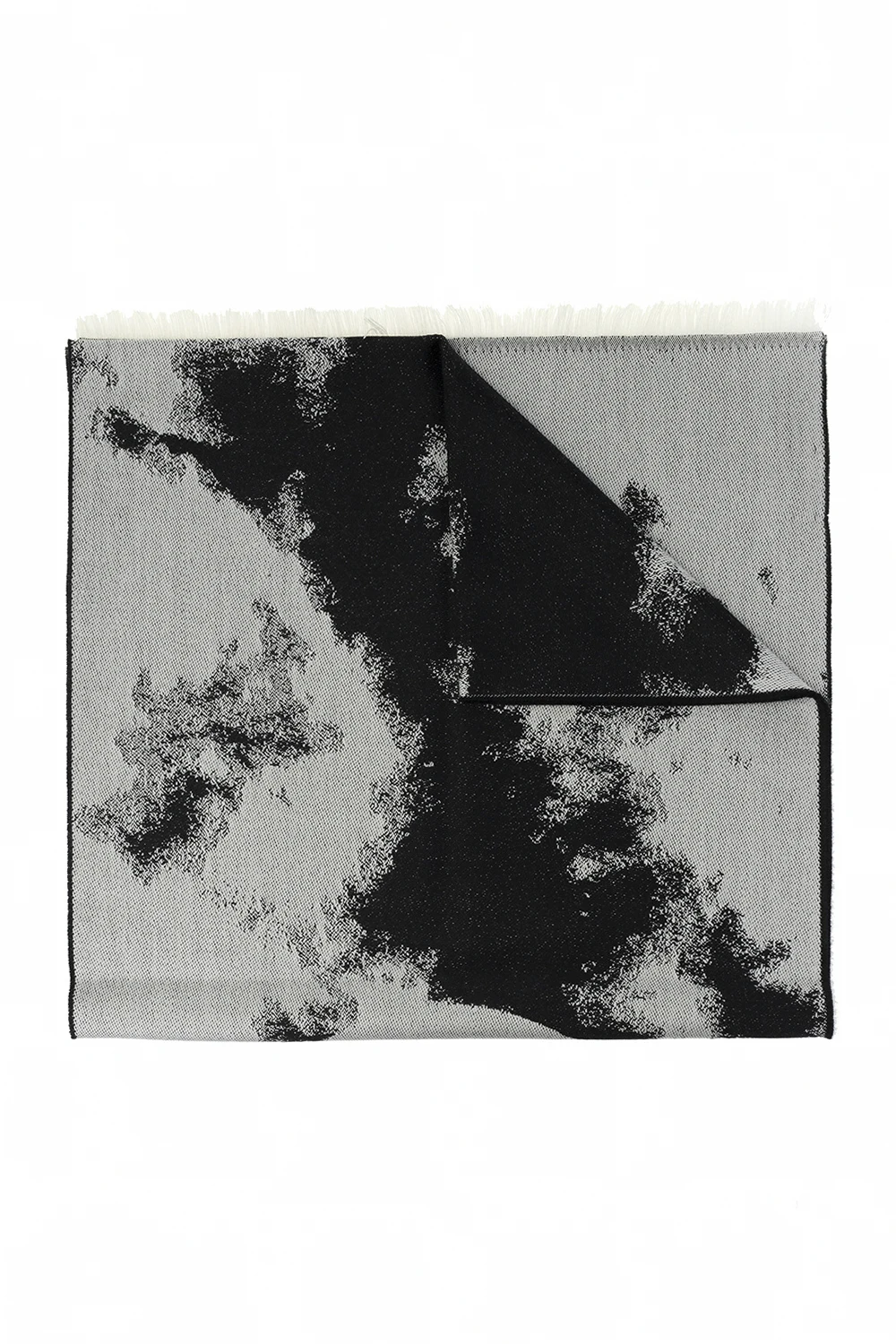 BLACK Wool scarf with skull