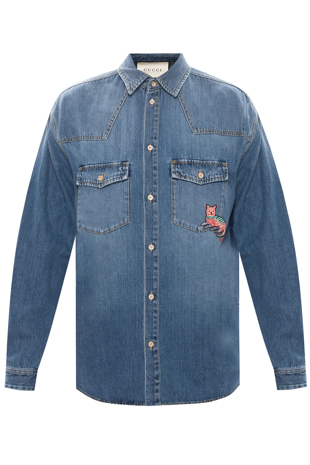 Denim jacket with patch